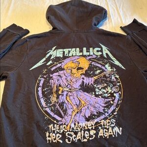 Metallica “ Their Money Tips Her Scale Again “ Black Hoodie , M , $20